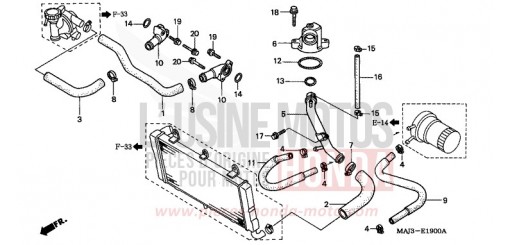 TUYAU D'EAU (ST1100S/AS) ST1100AS de 1995